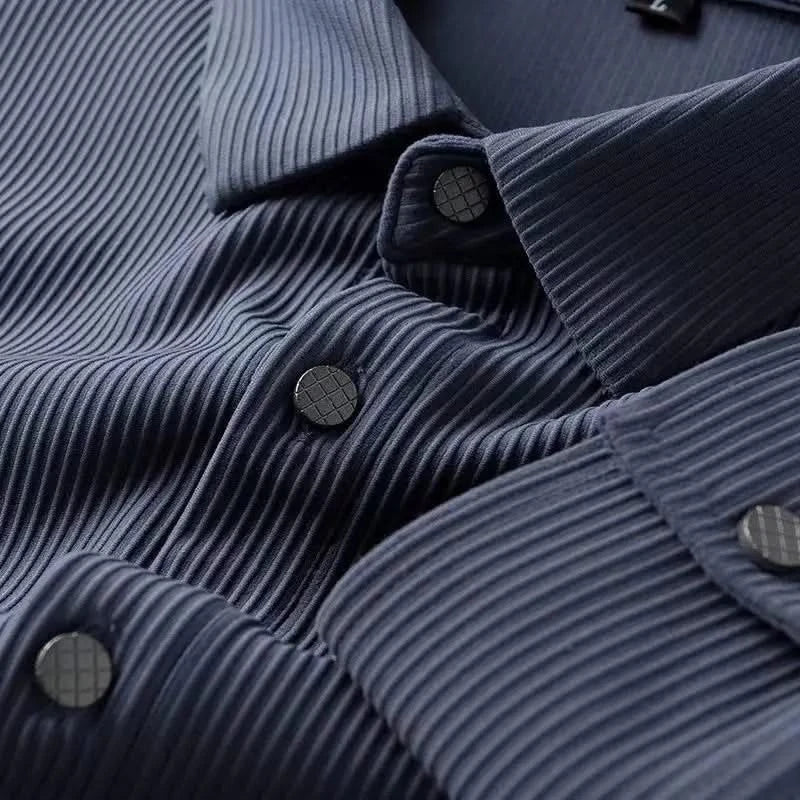 QUINN | Business shirt with slim vertical stripes