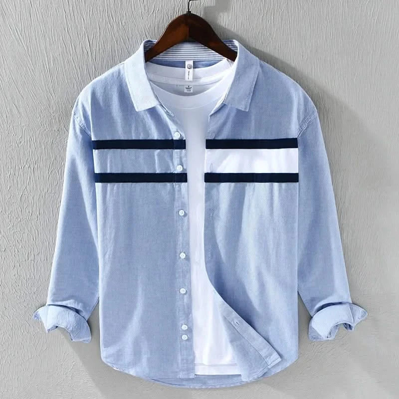 TOMMY | Panel shirt with horizontal stripes