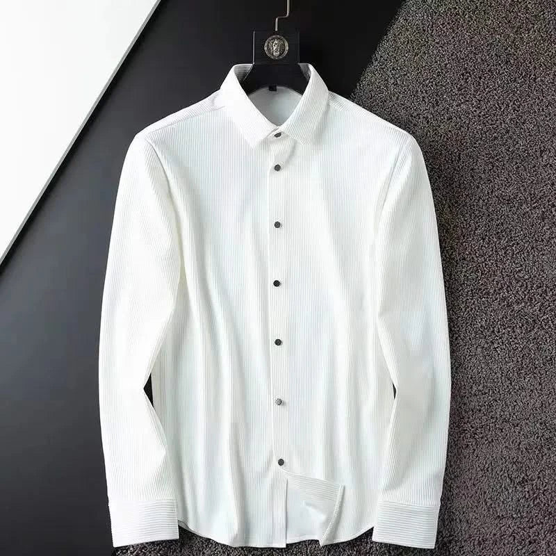 QUINN | Business shirt with slim vertical stripes