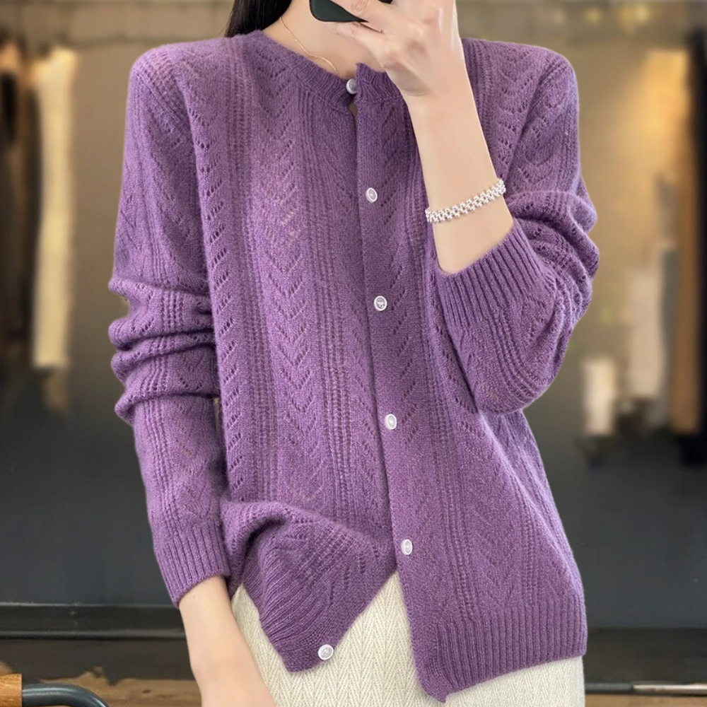 ELLA | Cardigan with cable-knit texture