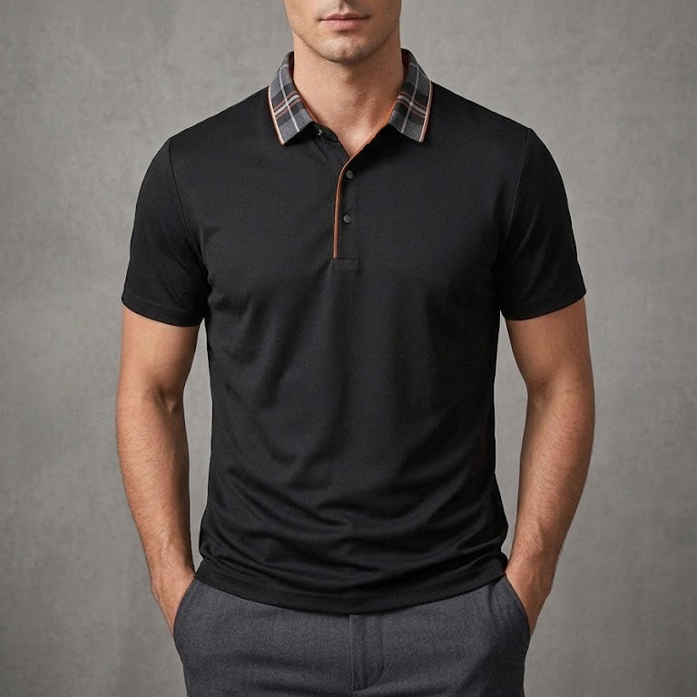 ELIJAH | Polo with plaid collar