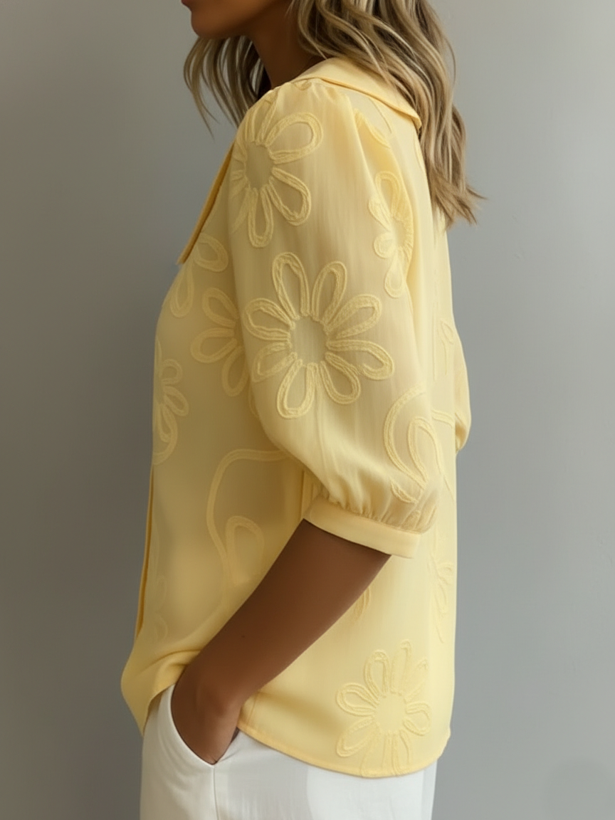MADISON | Blouse with floral embroidery
