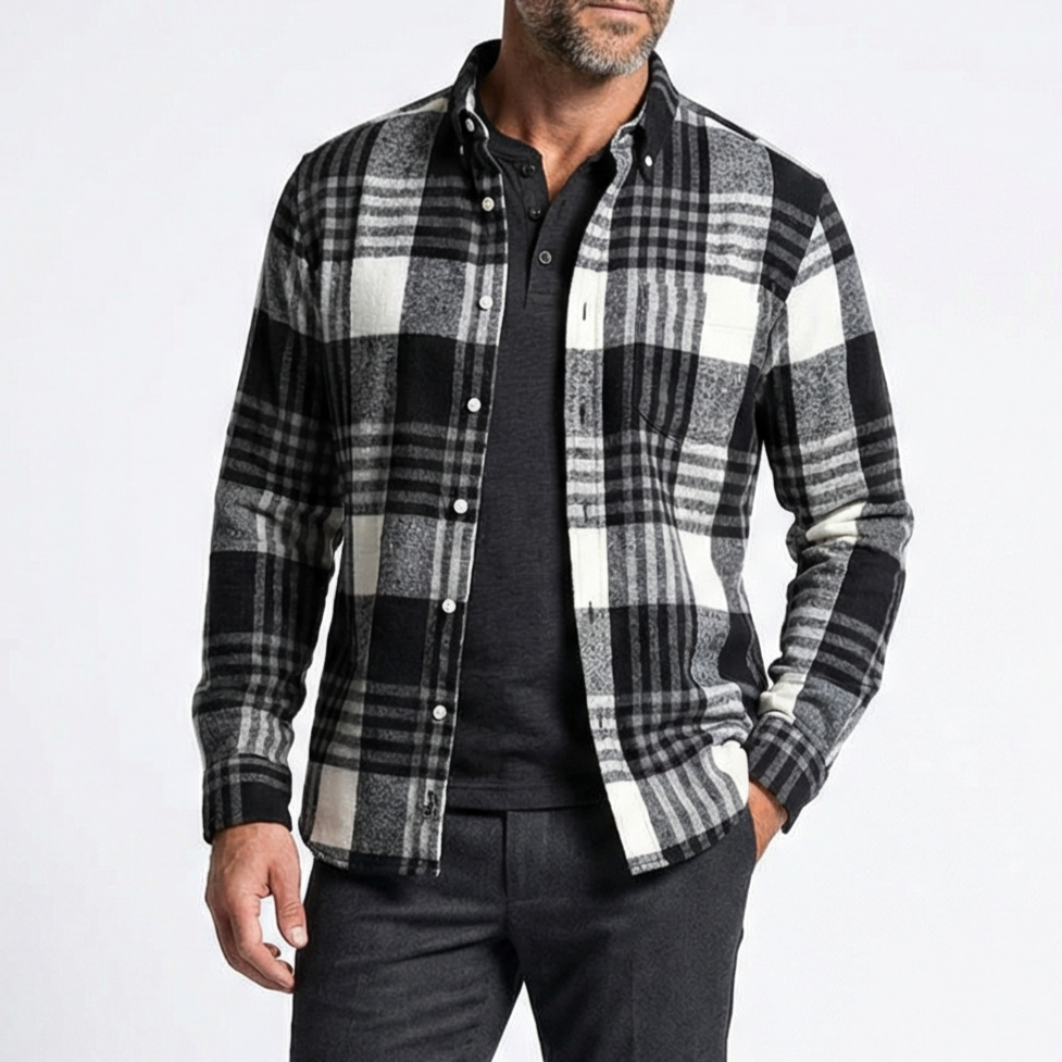 ELIJAH | Flannel shirt with button-down collar