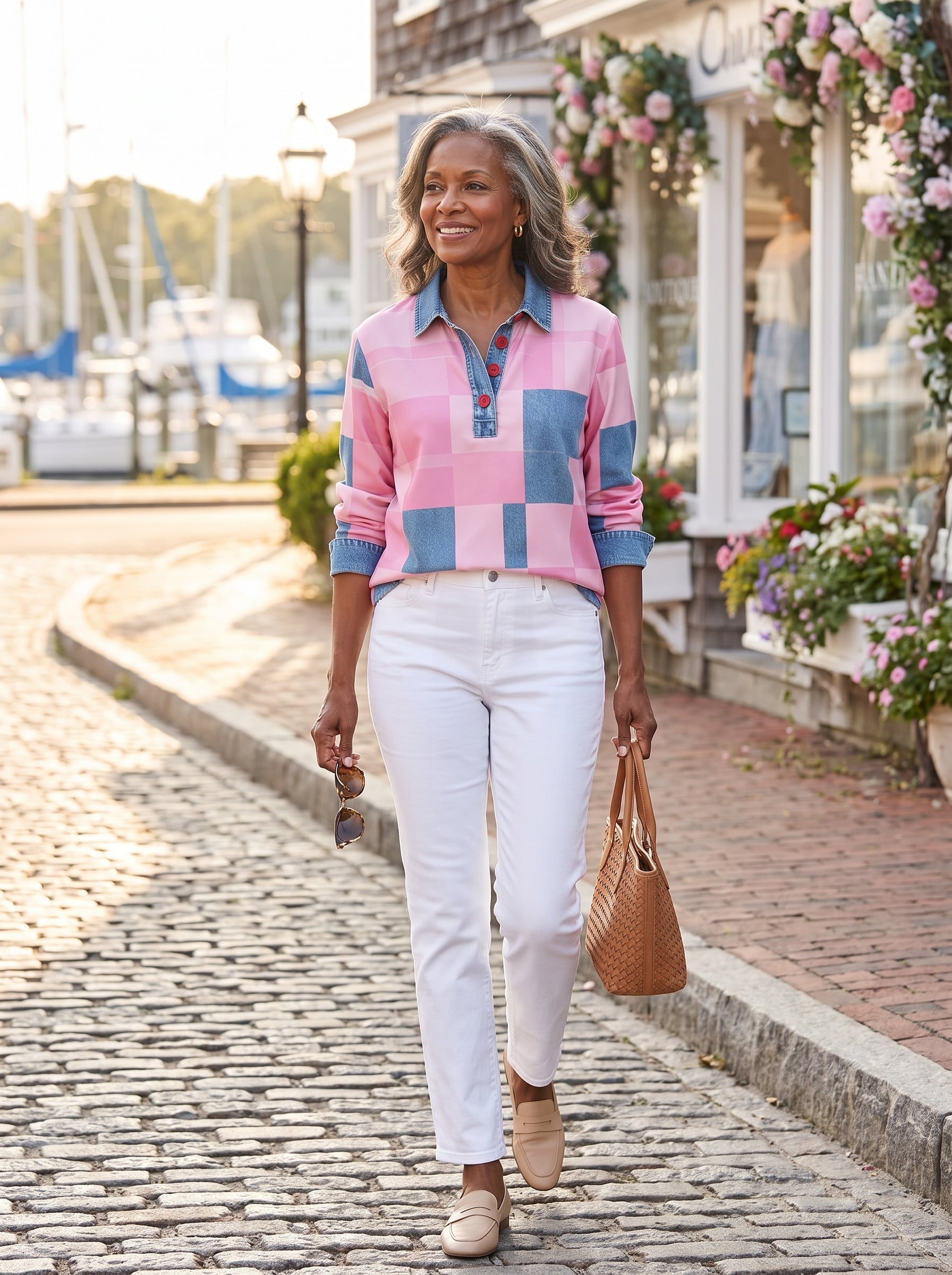 AUBREY | Sweatshirt with vintage check pattern