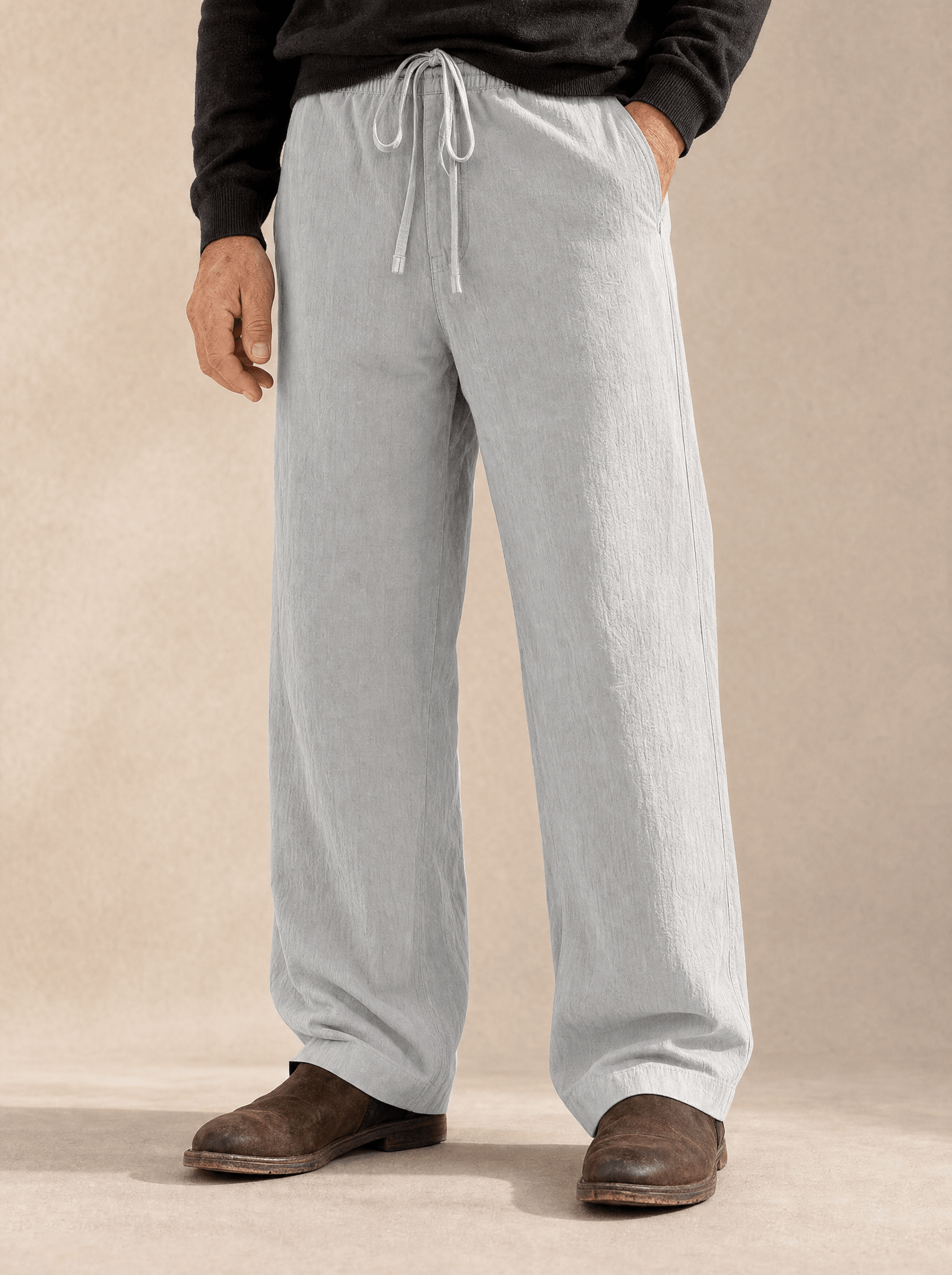 OWEN | Straight-leg pants with flowing drape