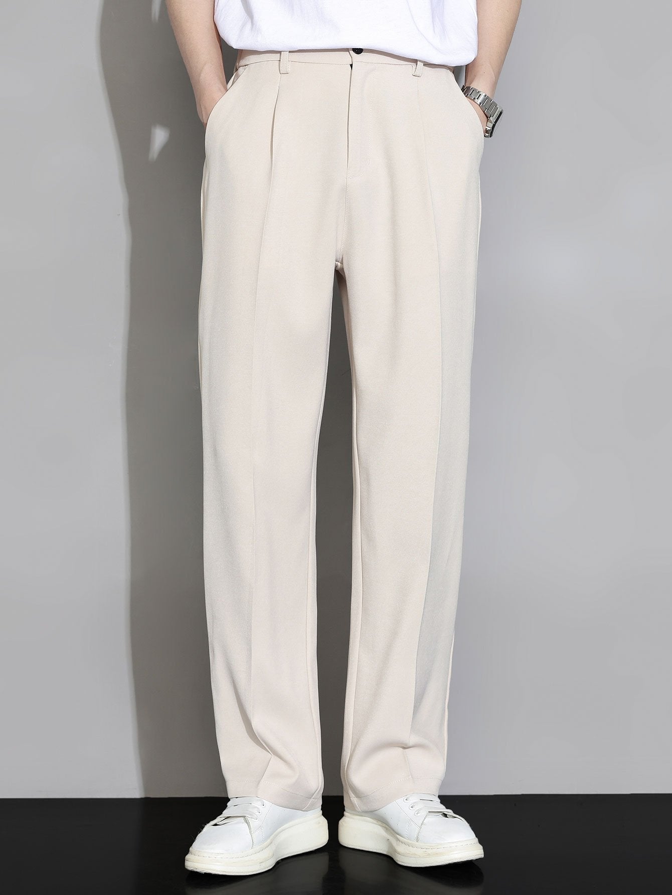 CHLOE | Straight-leg pants with elastic waistband