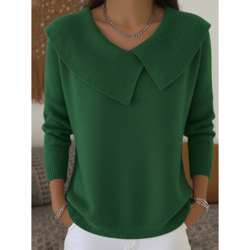 CHARLOTTE | Knit sweater with folded collar