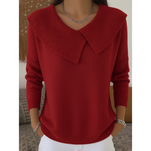 CHARLOTTE | Knit sweater with folded collar