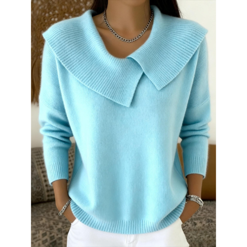 CHARLOTTE | Knit sweater with folded collar