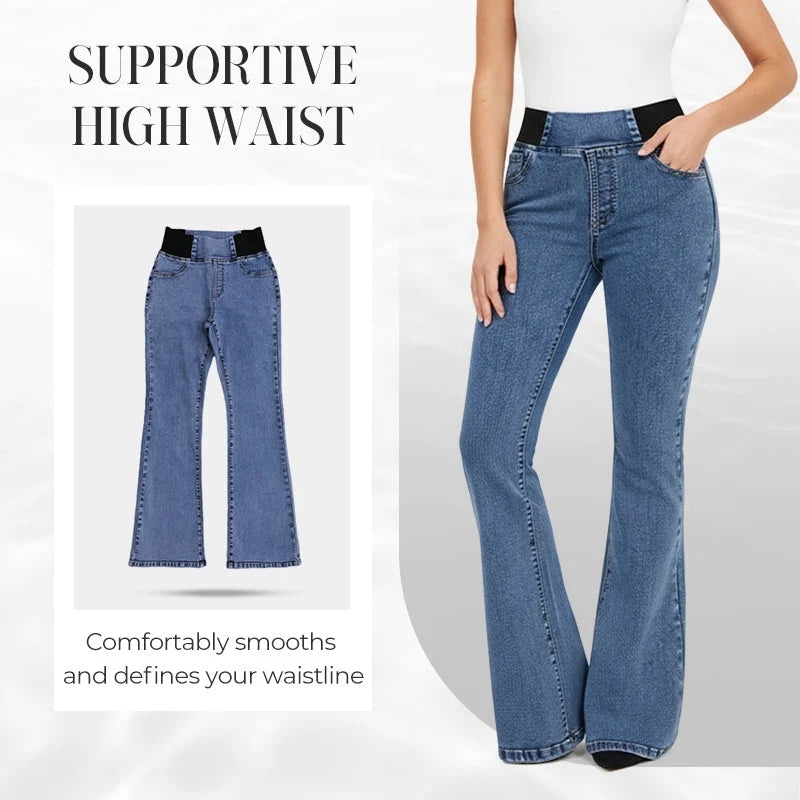 AMELIA | High-waist flare pants with stretch fit