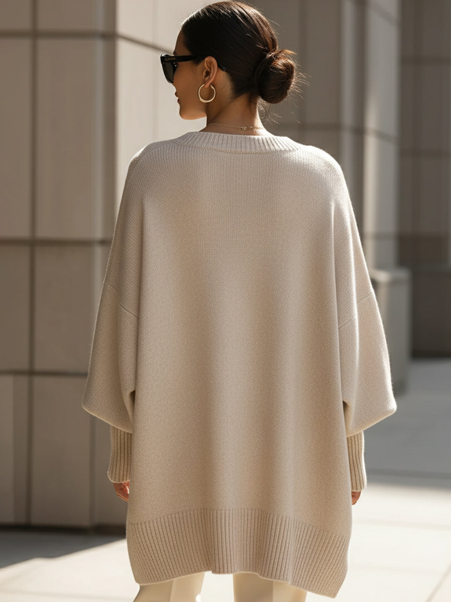 GRACE | Oversized sweater with ribbed trim