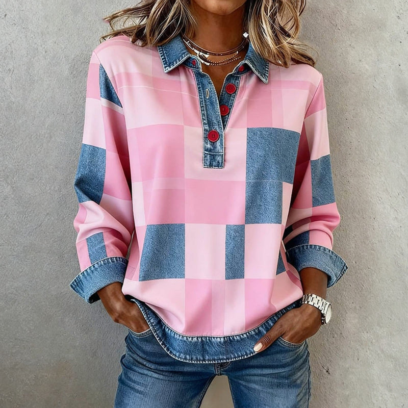 AUBREY | Sweatshirt with vintage check pattern