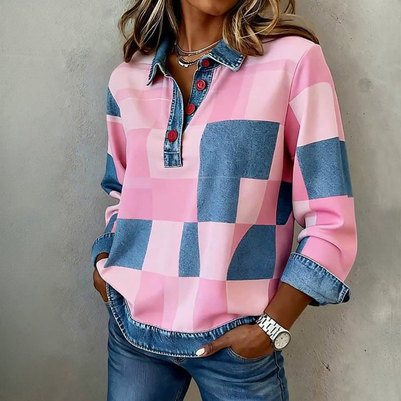 AUBREY | Sweatshirt with vintage check pattern