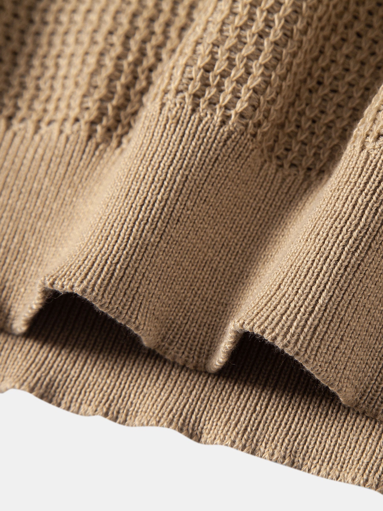 CALEB | Open-knit polo with Johnny collar