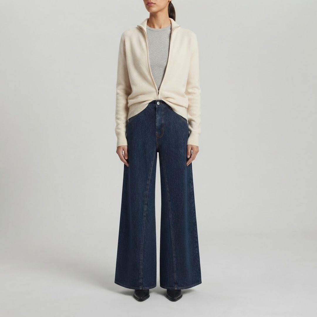 AUBREY | High-rise jeans with tie waist