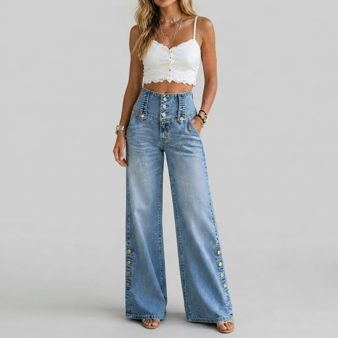 ZOE | High-waist jeans with side slits
