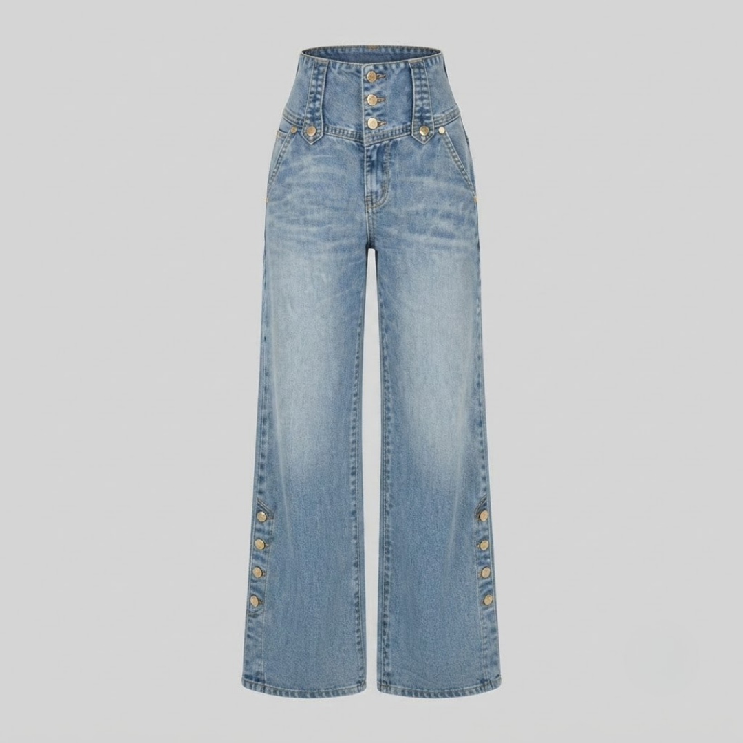 ZOE | High-waist jeans with side slits