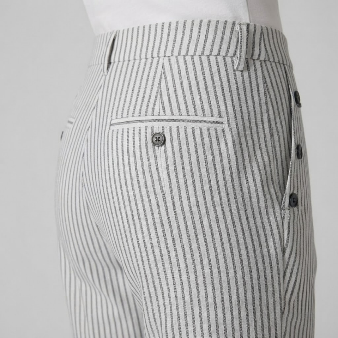 MEGAN | Striped pants with side buttons