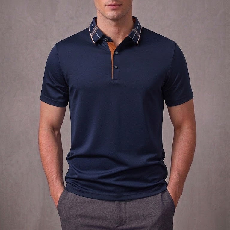 ELIJAH | Polo with plaid collar