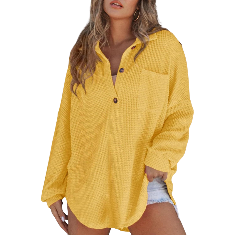 EVELYN | Tunic blouse with button-up front