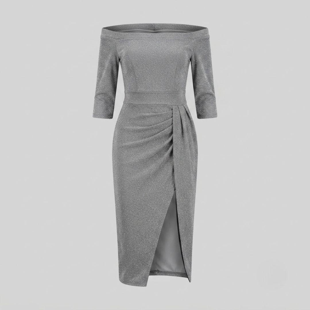 HARPER | Maxi dress with off-shoulder halter neckline