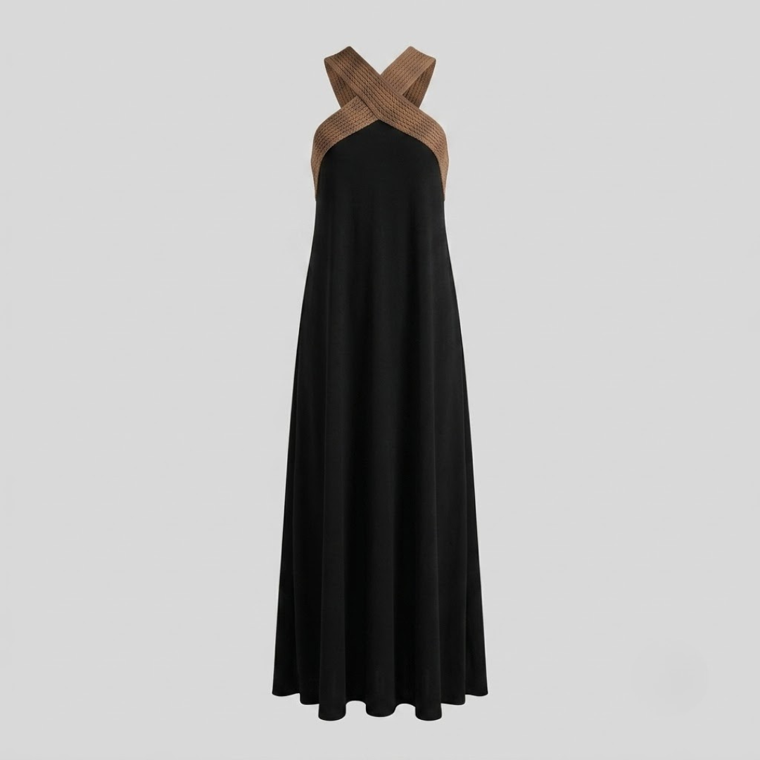 RUBY | Maxi dress with crossed neckline