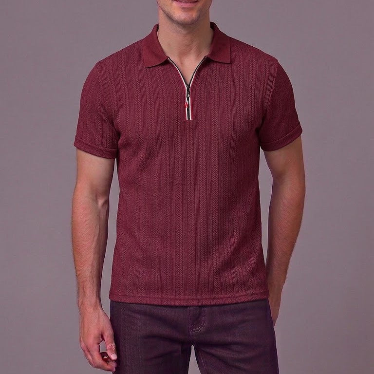 OLIVER | Polo with herringbone texture