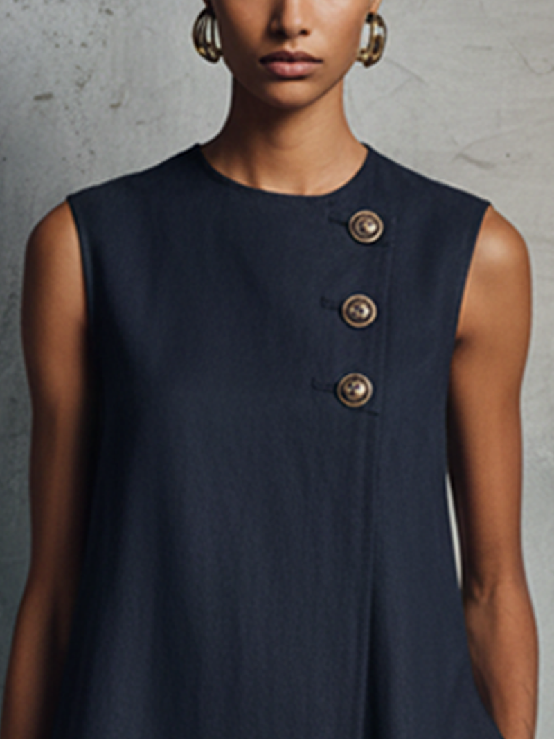 EMMA | Mini dress with asymmetric buttons