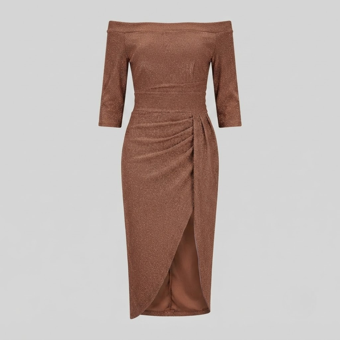 HARPER | Maxi dress with off-shoulder halter neckline