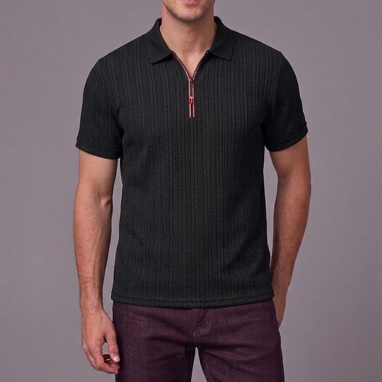 OLIVER | Polo with herringbone texture