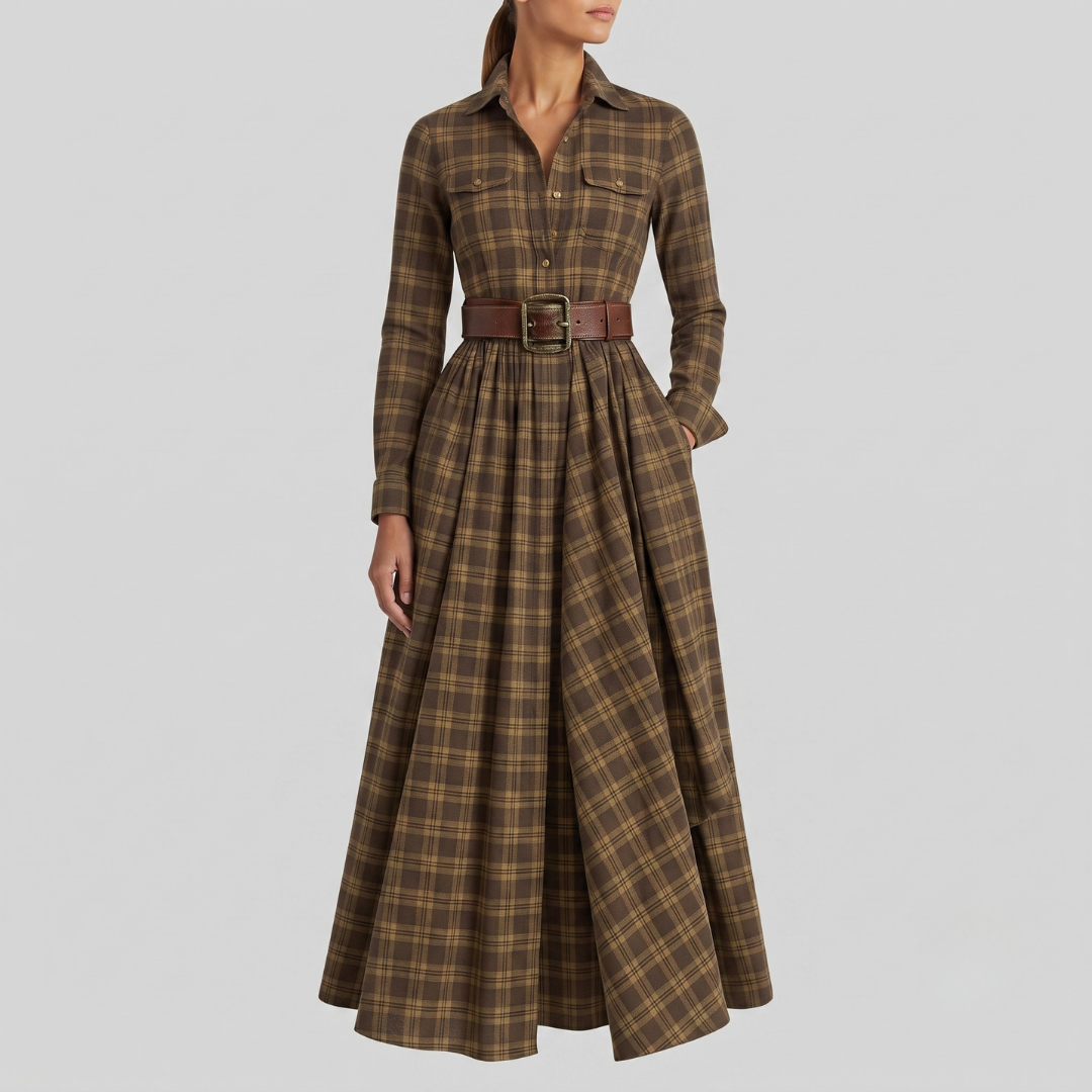 ELARA | Maxi dress with plaid print