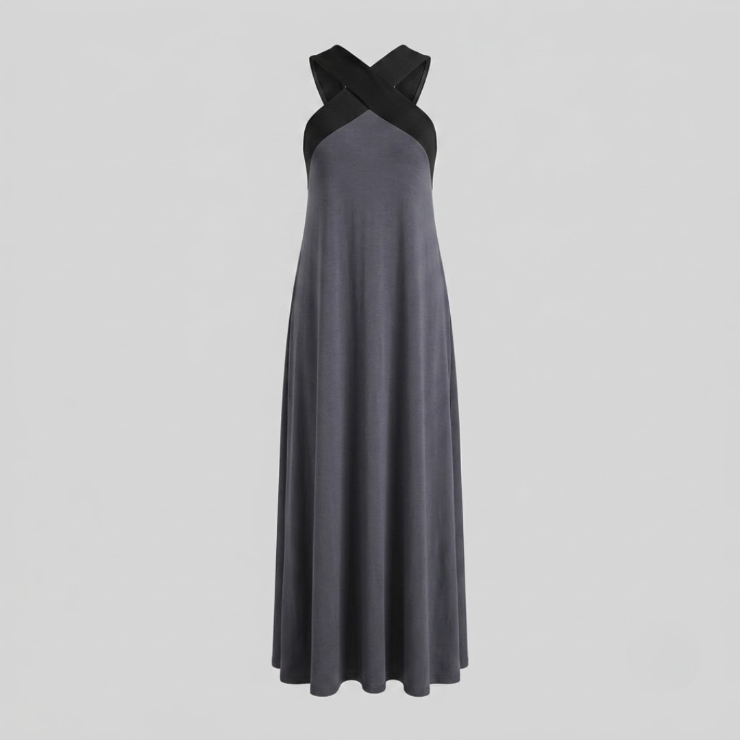 RUBY | Maxi dress with crossed neckline