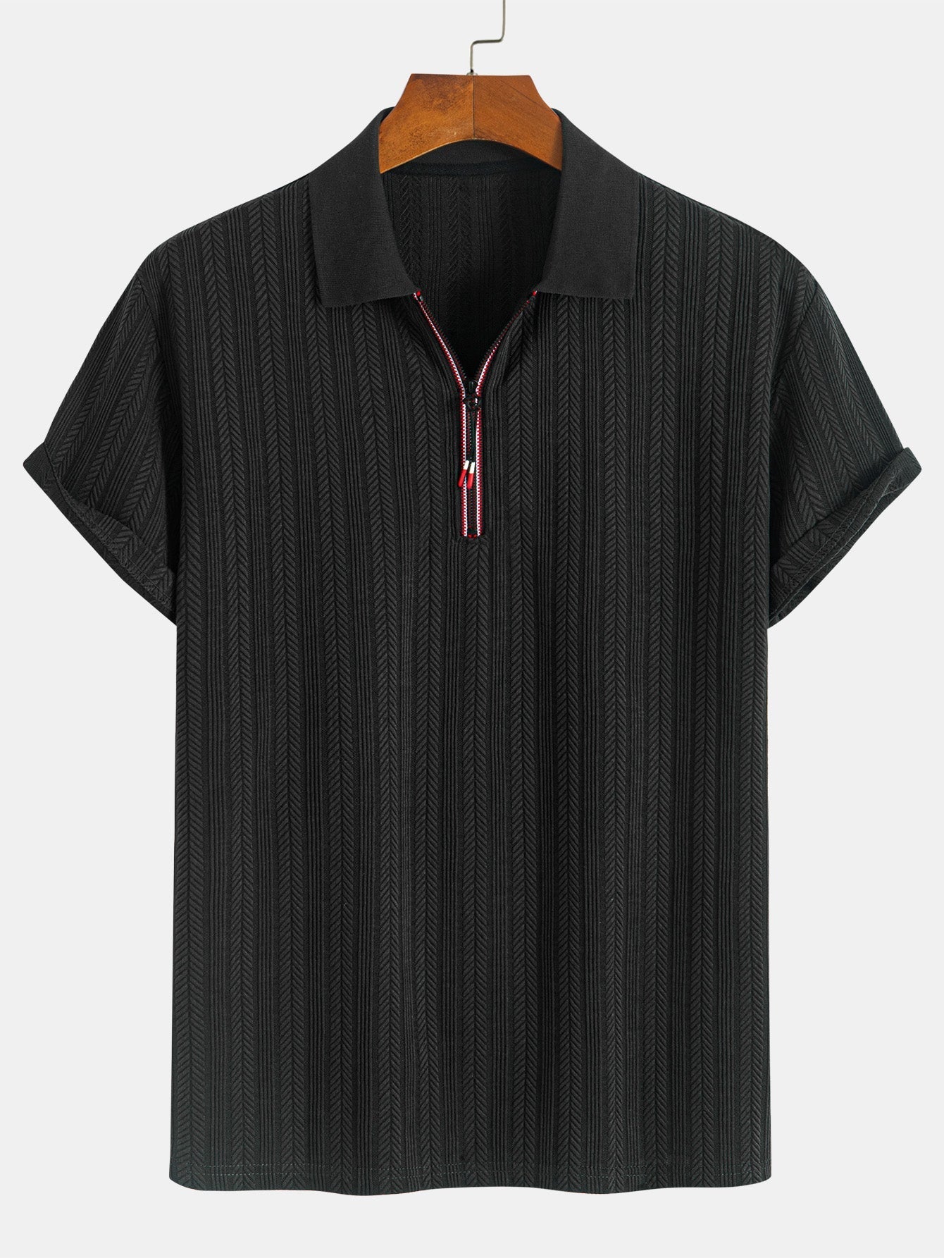 OLIVER | Polo with herringbone texture
