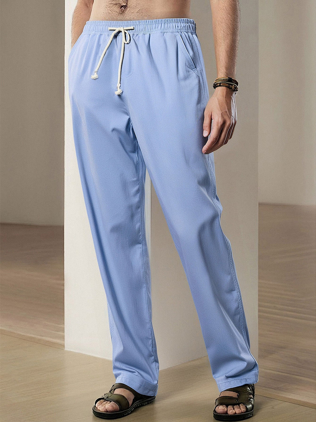 SOPHIA | Straight-leg pants with linen blend