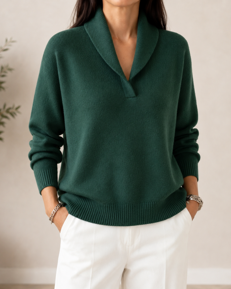 EVELYN | Pullover sweater with shawl collar
