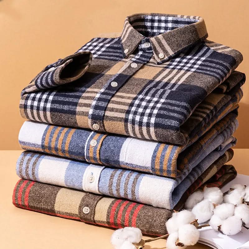 ELIJAH | Flannel shirt with button-down collar