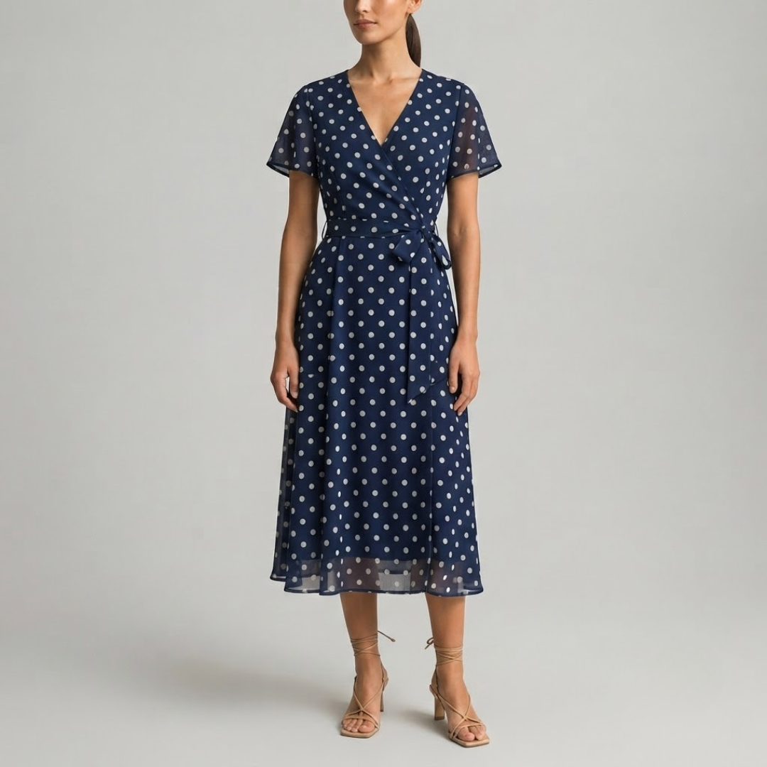 AVERY | Midi dress with polka dot print