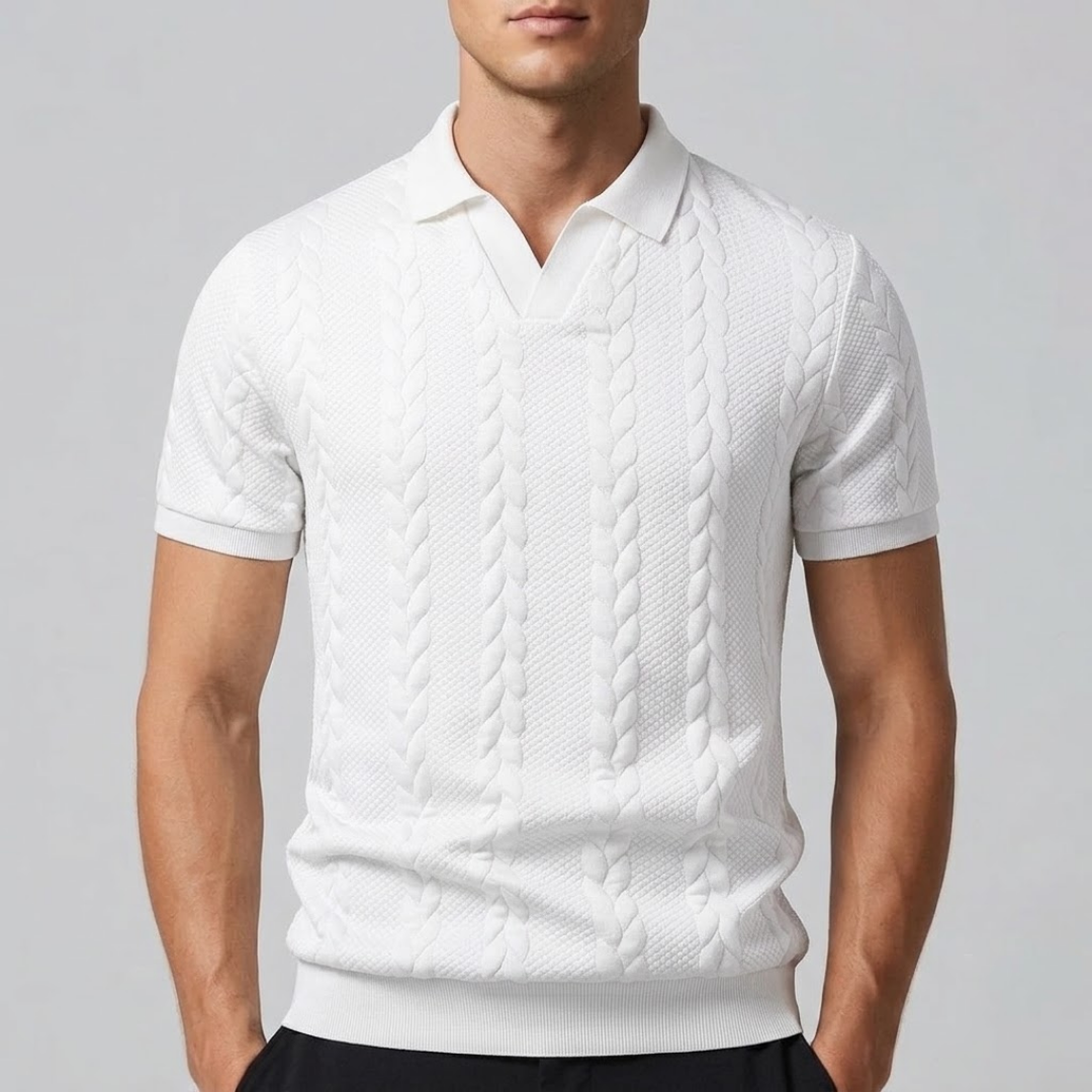MADISON | Polo with V-neck