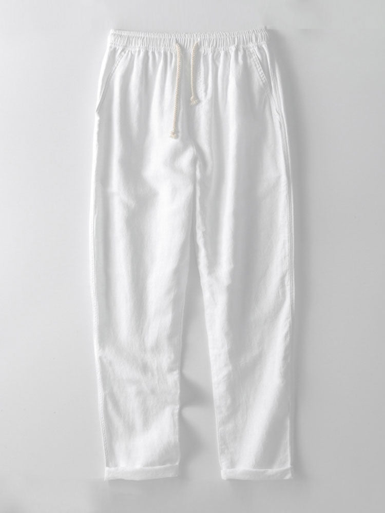 HARPER | Straight-leg pants with linen blend