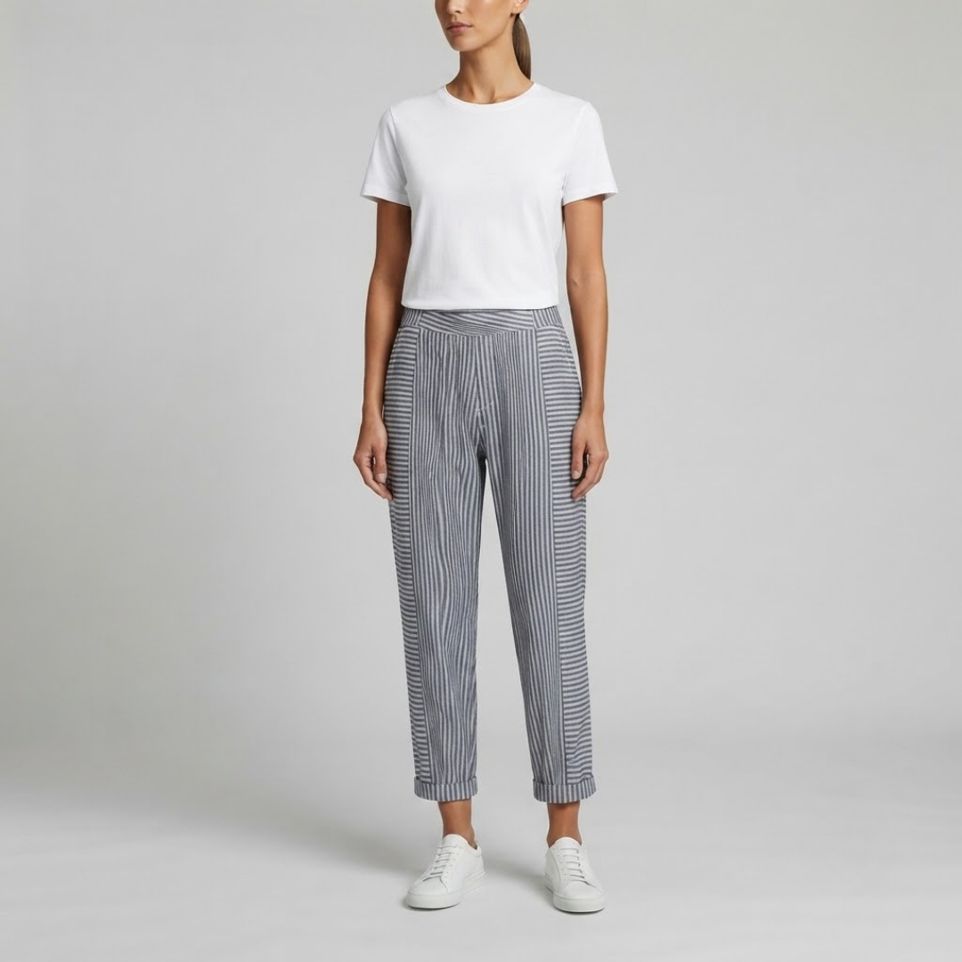 NORA | Relaxed-fit pants with stripe print