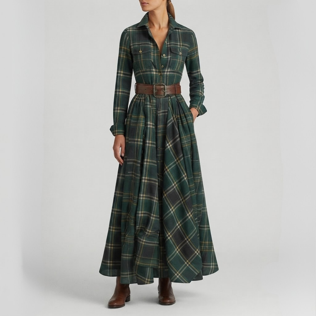 ELARA | Maxi dress with plaid print