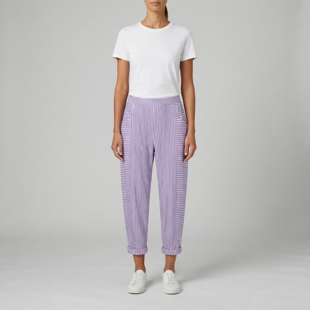 NORA | Relaxed-fit pants with stripe print