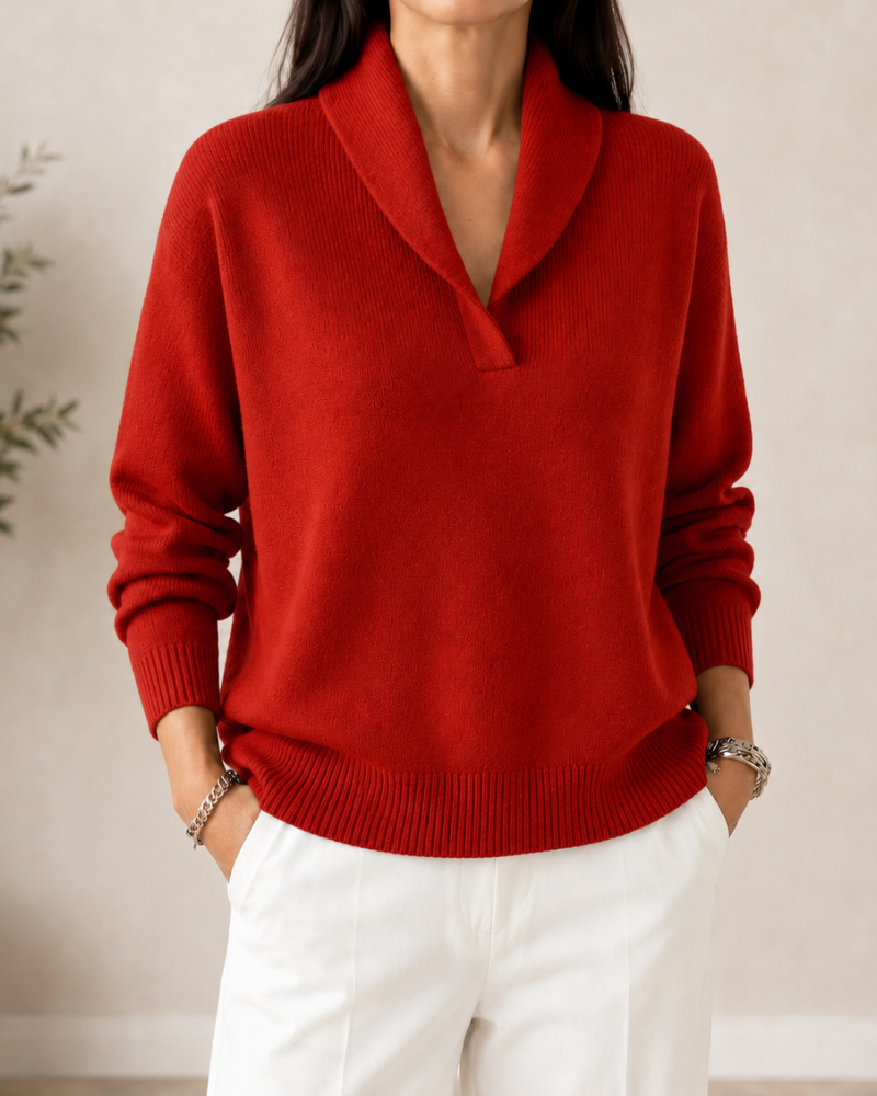 EVELYN | Pullover sweater with shawl collar