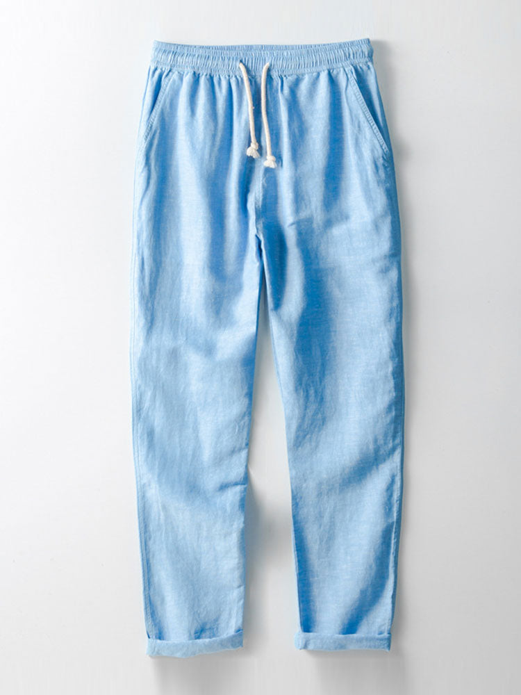 HARPER | Straight-leg pants with linen blend