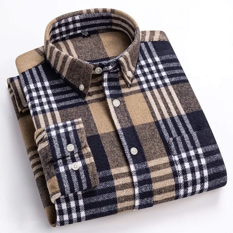 ELIJAH | Flannel shirt with button-down collar