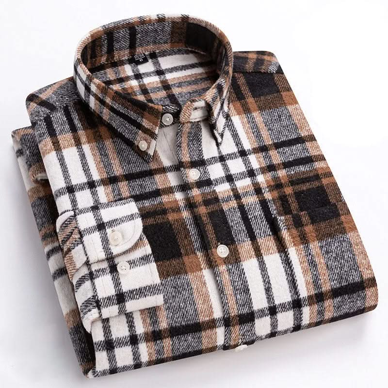 ELIJAH | Flannel shirt with button-down collar
