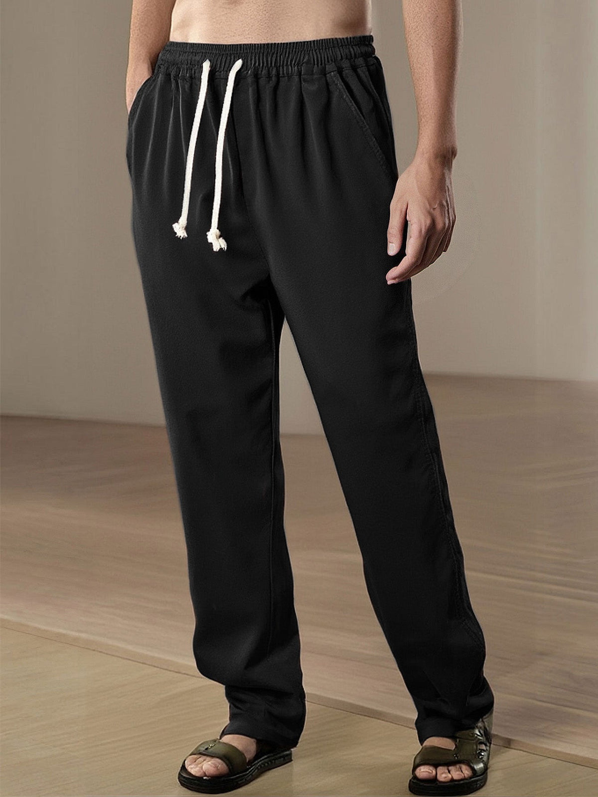SOPHIA | Straight-leg pants with linen blend