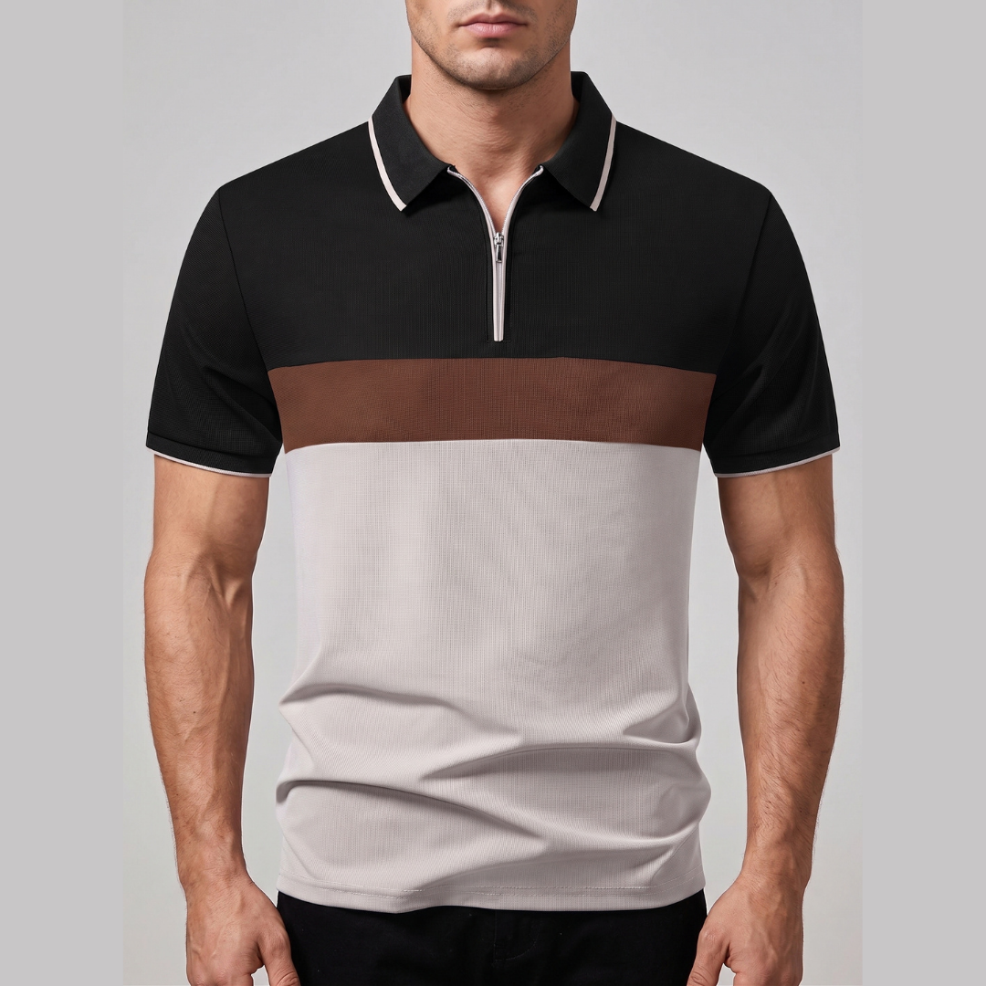 HENRY | Polo with zip neckline