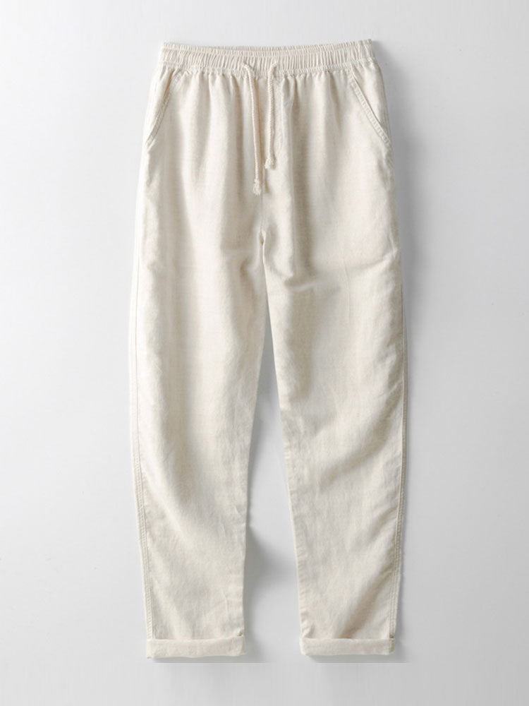 HARPER | Straight-leg pants with linen blend