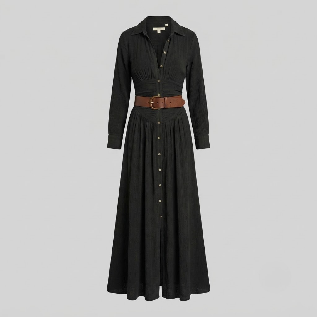 CAMILLE | Maxi dress with lapel collar